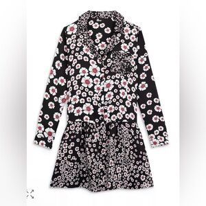 The Kooples Womens Mixed Floral Button Front Mini Dress French Sz 3 US 8